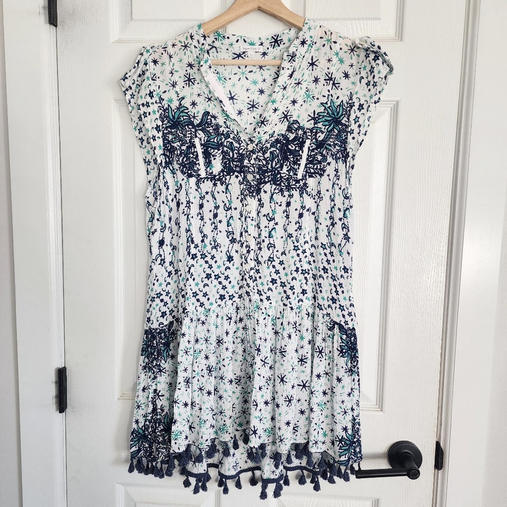 Poupette St Barth White Planet Print Heni‎ Mini Dress